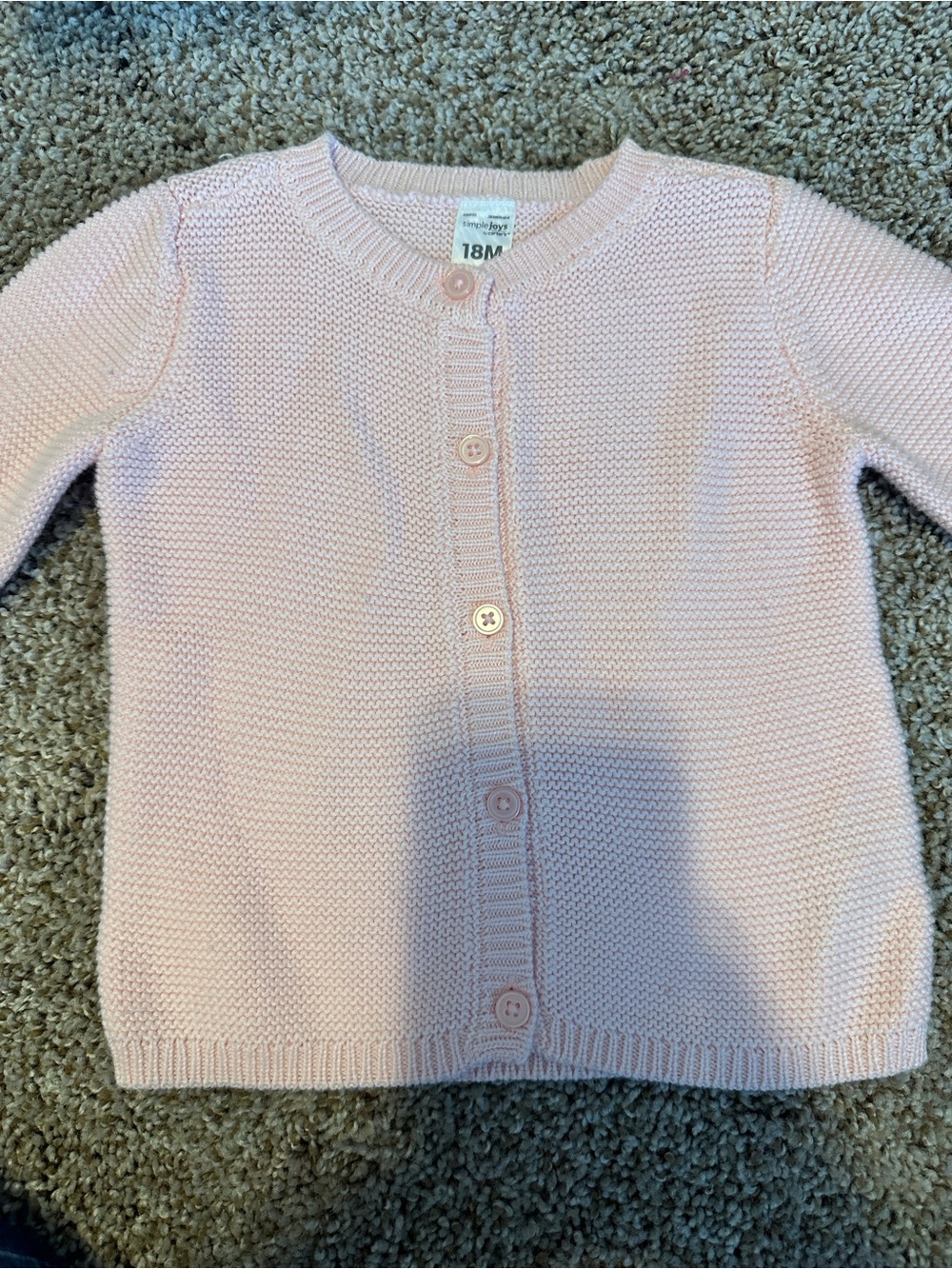 Carter's Light Pink Knit Button-Front Cardigan